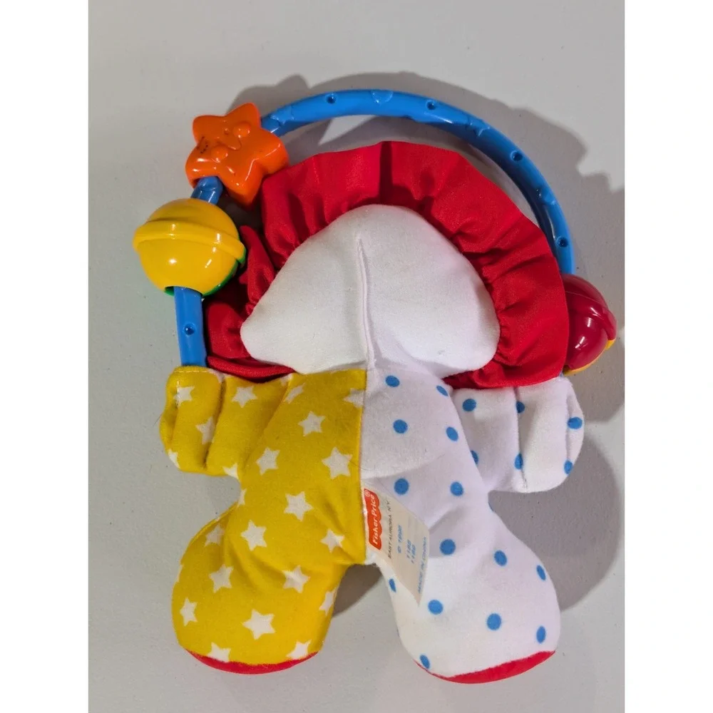 Vintage 1996 Fisher Price Baby Circus Juggling Lion Rattle Plush Toy Primary